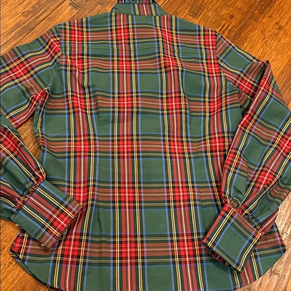 CK Bradley Plaid Top Ruffle blouse medium NWT - Picture 6 of 6